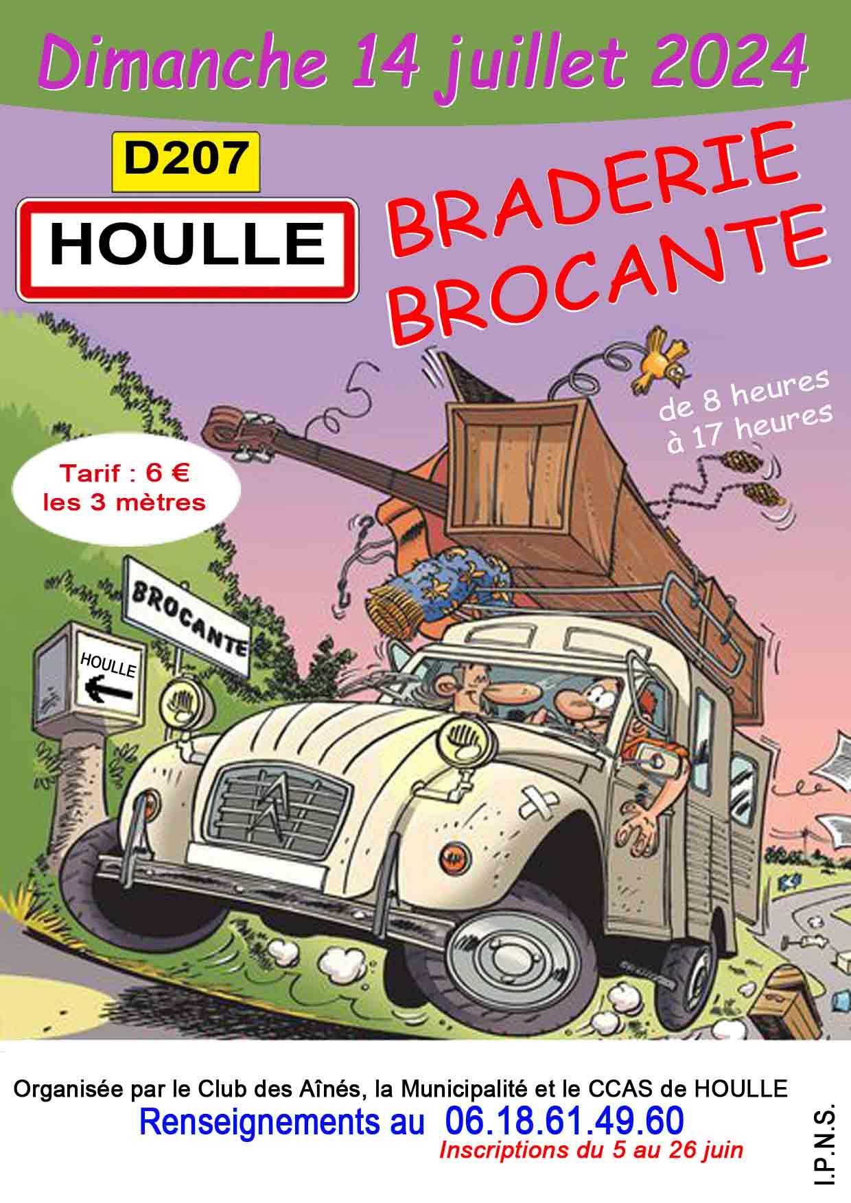 Affiche brocante houlle a4 2024a 1