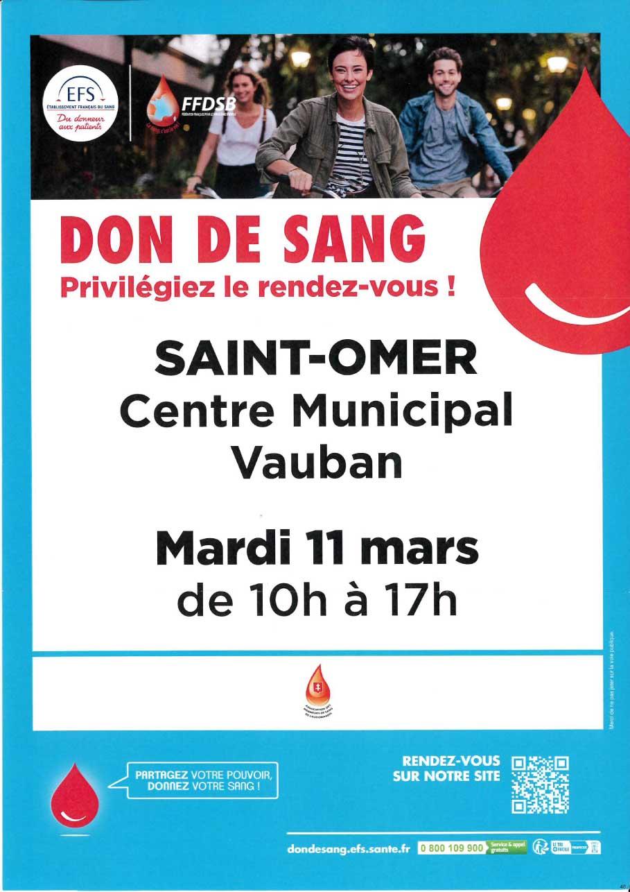 Affiche don du sang 11 mars